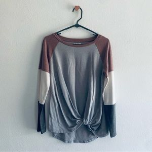 Maurices 24/7 gray striped shirt